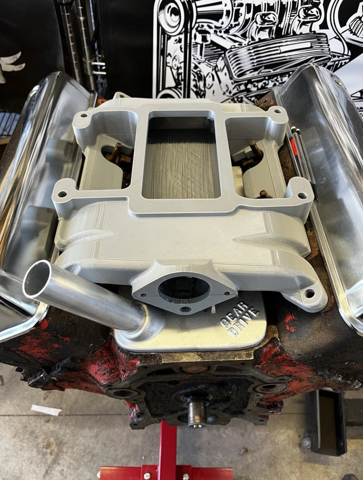 Y Block Ford Finned Valley Pan With Filler Tube