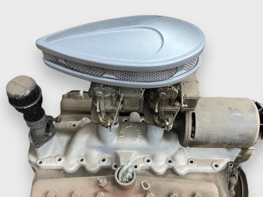 Teardrop 2x2 cast aluminum air cleaner housing 4 3/4" carb center