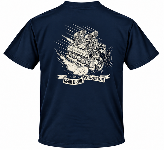 4X2 Cadillac T Shirt Navy Blue